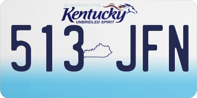 KY license plate 513JFN