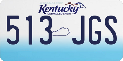 KY license plate 513JGS
