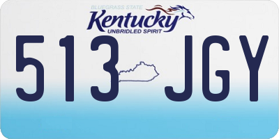 KY license plate 513JGY