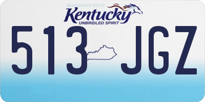 KY license plate 513JGZ