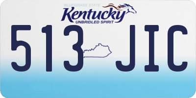 KY license plate 513JIC