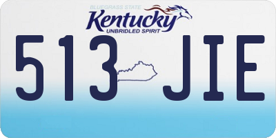 KY license plate 513JIE