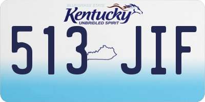 KY license plate 513JIF
