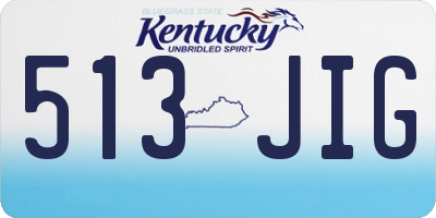 KY license plate 513JIG