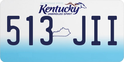 KY license plate 513JII