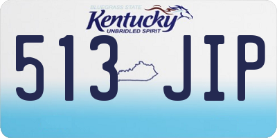 KY license plate 513JIP