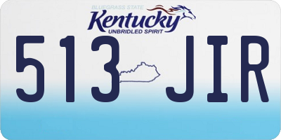 KY license plate 513JIR