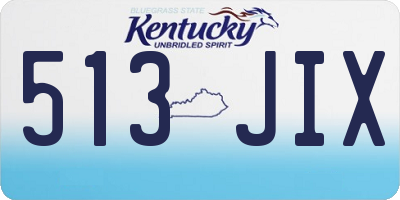 KY license plate 513JIX