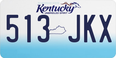 KY license plate 513JKX
