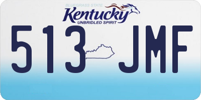 KY license plate 513JMF