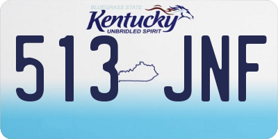 KY license plate 513JNF