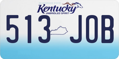 KY license plate 513JOB