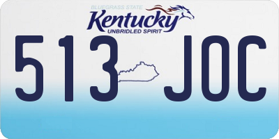KY license plate 513JOC