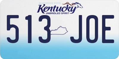 KY license plate 513JOE
