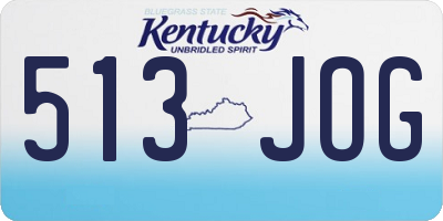 KY license plate 513JOG
