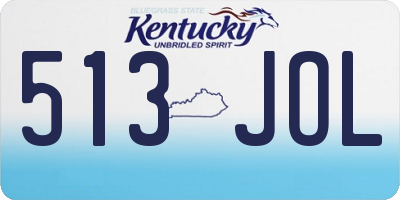 KY license plate 513JOL