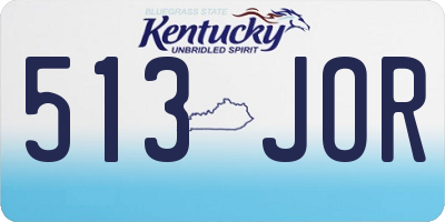 KY license plate 513JOR