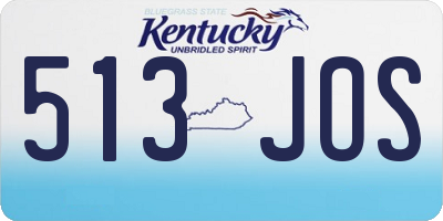 KY license plate 513JOS