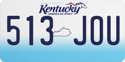 KY license plate 513JOU