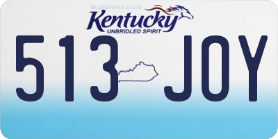 KY license plate 513JOY