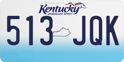 KY license plate 513JQK