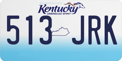 KY license plate 513JRK