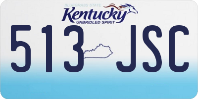 KY license plate 513JSC