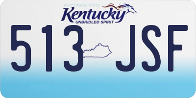 KY license plate 513JSF