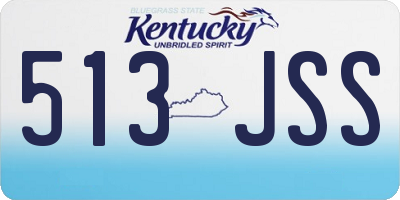 KY license plate 513JSS
