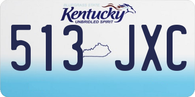 KY license plate 513JXC