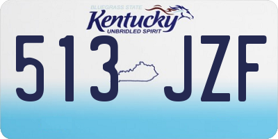 KY license plate 513JZF