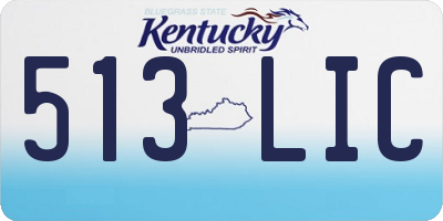 KY license plate 513LIC