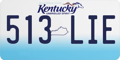 KY license plate 513LIE