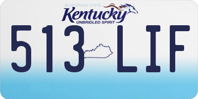 KY license plate 513LIF