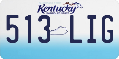 KY license plate 513LIG