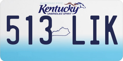 KY license plate 513LIK