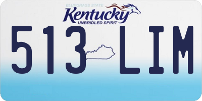 KY license plate 513LIM