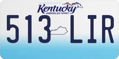 KY license plate 513LIR