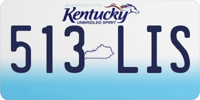 KY license plate 513LIS