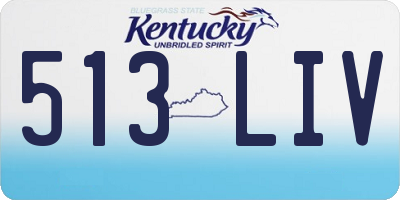 KY license plate 513LIV