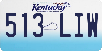 KY license plate 513LIW