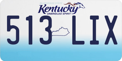 KY license plate 513LIX