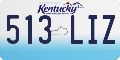 KY license plate 513LIZ