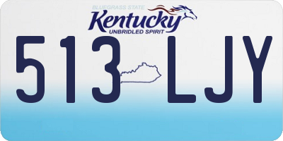 KY license plate 513LJY