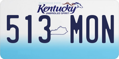 KY license plate 513MON