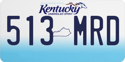 KY license plate 513MRD