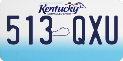 KY license plate 513QXU