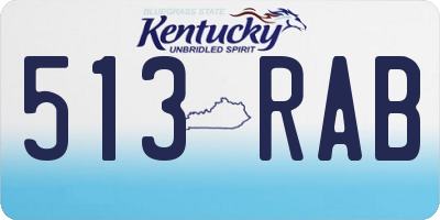 KY license plate 513RAB