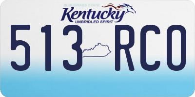 KY license plate 513RCO