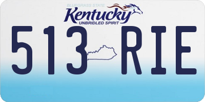 KY license plate 513RIE